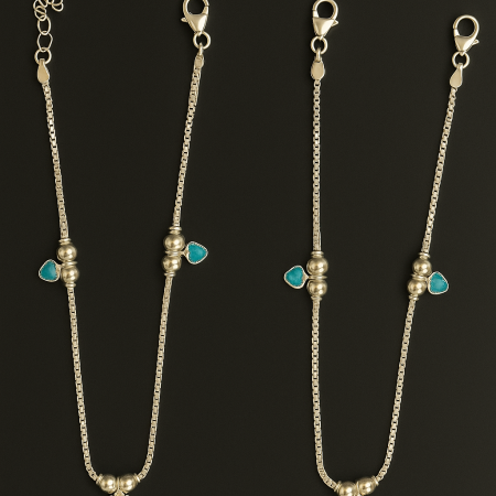 Clover & Heart Charm Anklet
