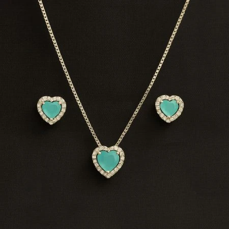 Lagoon Heart 925 Silver Set