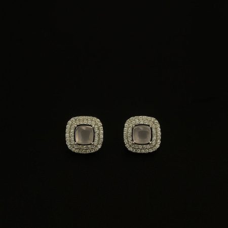 Pink silver earrings