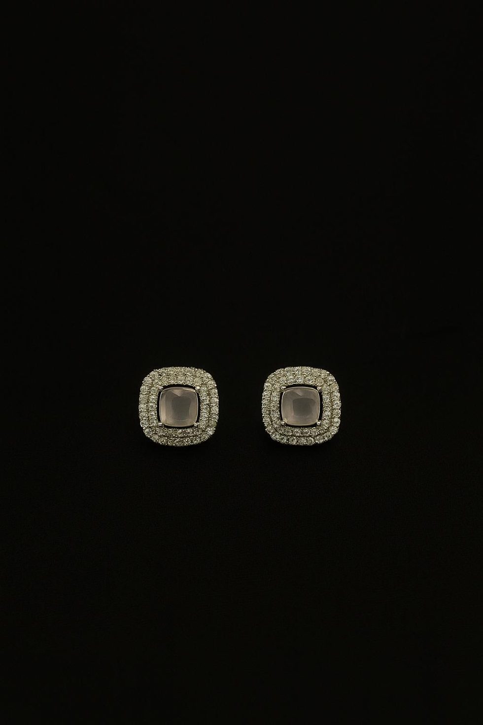 Pink silver earrings