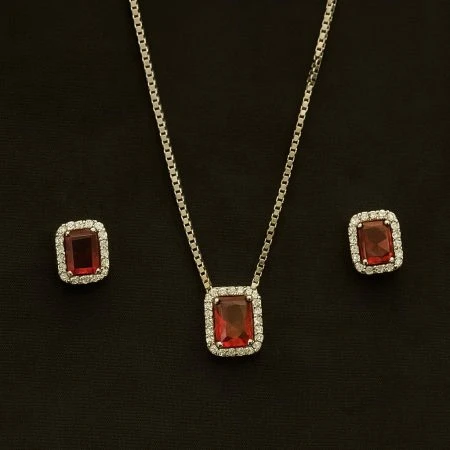 Sunset Ember 925 Silver Jewelry Set